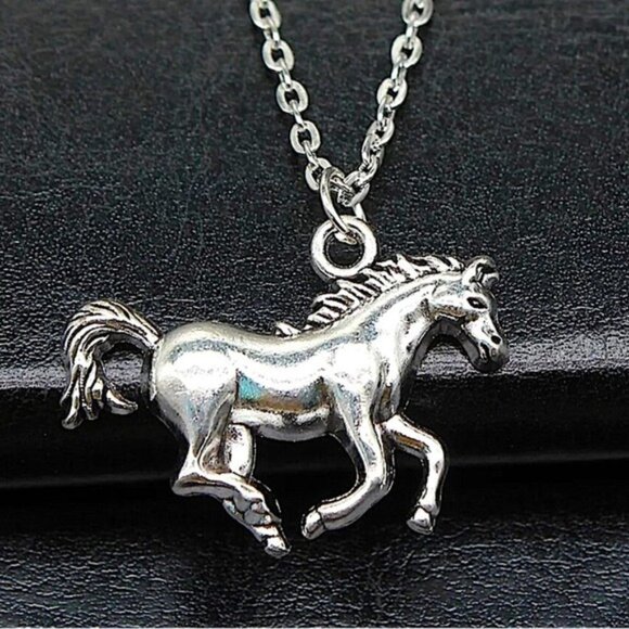 Sterling Silver Horse Necklace Earrings Set HorseBit, Snaffle, D Ring Charm - Picture 5 of 11